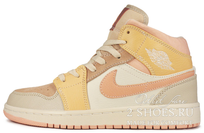 Кроссовки Nike Air Jordan 1 Mid Apricot Orange DH4270-800 оранжевые