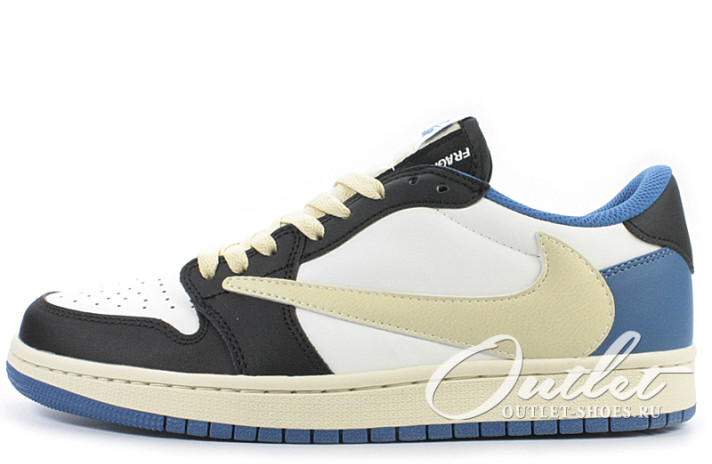 Кроссовки Nike Air Jordan 1 Low Travis Scott Fragment DM7866-140 белые, черные