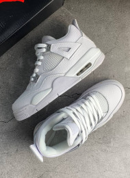Кроссовки Nike Air Jordan 4 (IV) White GS 25th Anniversary живое фото 2