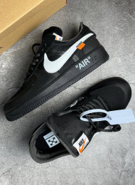 Кроссовки Nike Air Force 1 Low Off White Cone Black живое фото 2