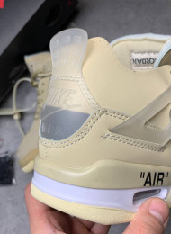 Кроссовки Nike Air Jordan 4 (IV) Off White Sail живое фото 2